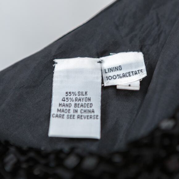 VTG Velvet Hand Beaded Asymmetrical Gown Formal Dress Sequin Special Occasion XS - Picture 7 of 7